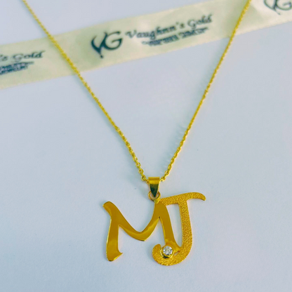 Initial MJ Necklace