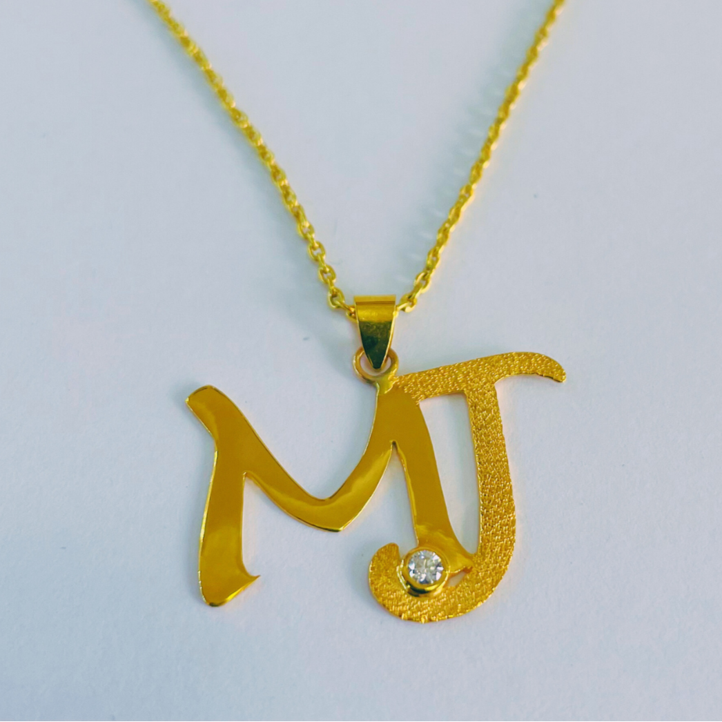Initial MJ Necklace