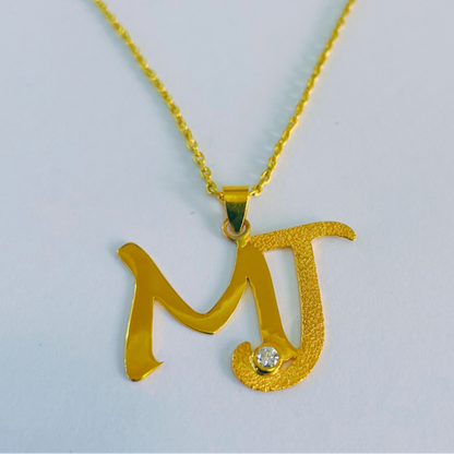Initial MJ Necklace