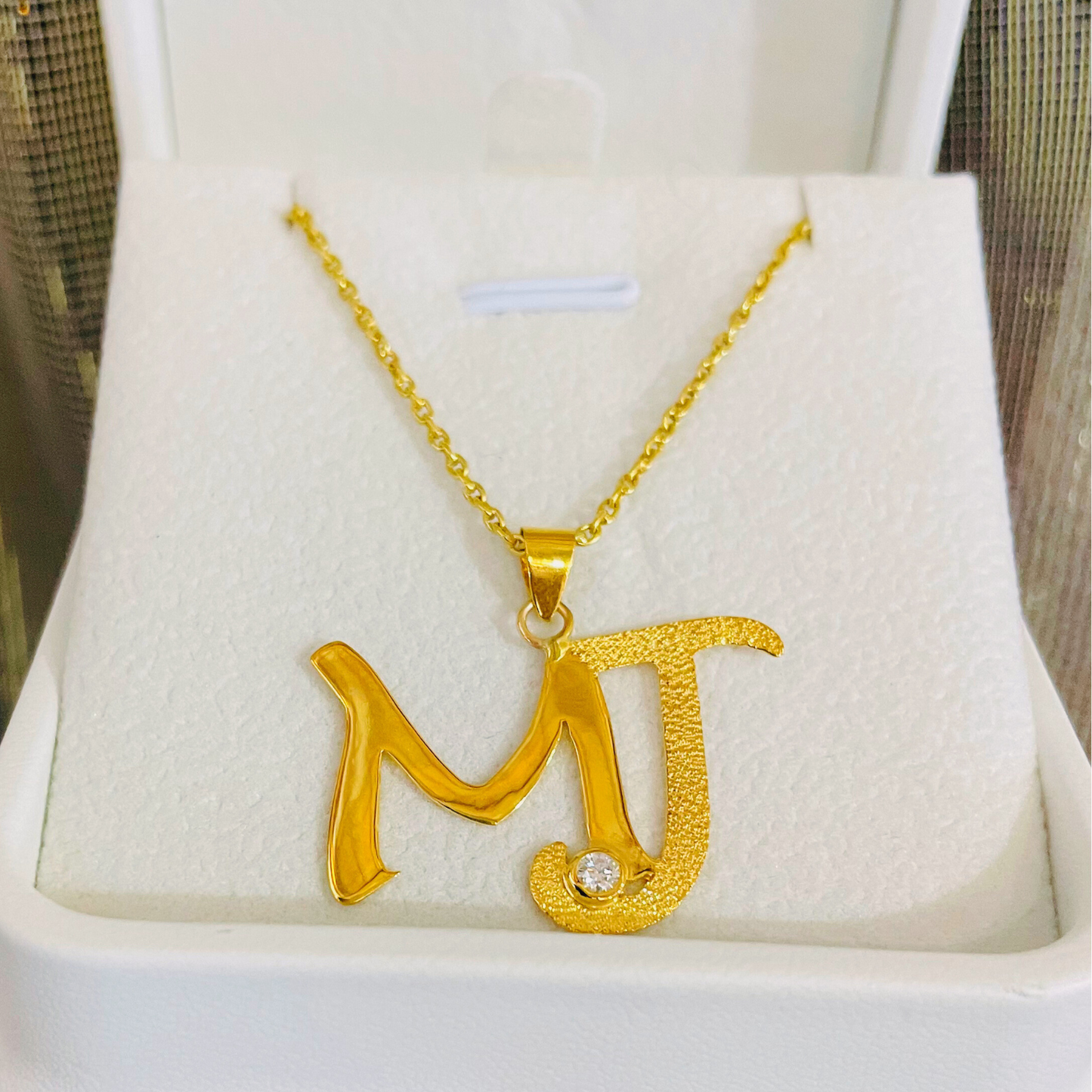 Initial MJ Necklace